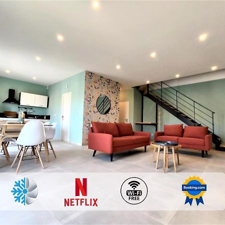 Colormix 3 Etoiles - 95M2 Plein Centre - Ensoleille Climatise Lägenhet Mèze Exteriör bild
